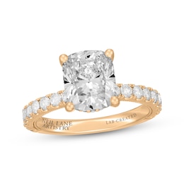 Neil Lane Artistry Heritage Cushion-Cut Lab-Grown Diamond Hidden Halo Engagement Ring 3-5/8 ct tw 14K Yellow Gold