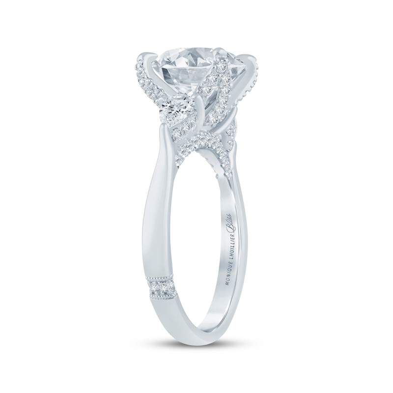 Main Image 2 of Monique Lhuillier Bliss Round-Cut Lab-Grown Diamond Three-Stone Engagement Ring 3-7/8 ct tw 18K White Gold