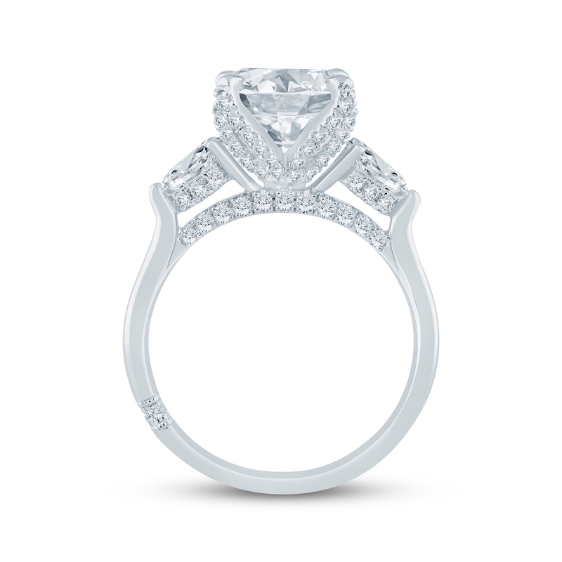 Main Image 3 of Monique Lhuillier Bliss Round-Cut Lab-Grown Diamond Three-Stone Engagement Ring 3-7/8 ct tw 18K White Gold