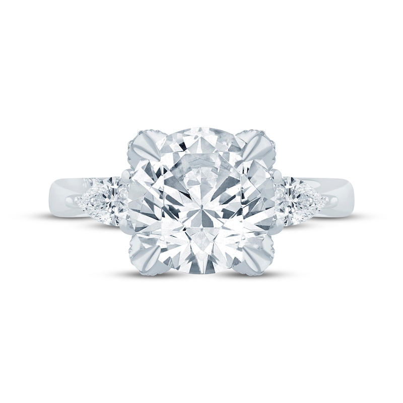 Main Image 4 of Monique Lhuillier Bliss Round-Cut Lab-Grown Diamond Three-Stone Engagement Ring 3-7/8 ct tw 18K White Gold