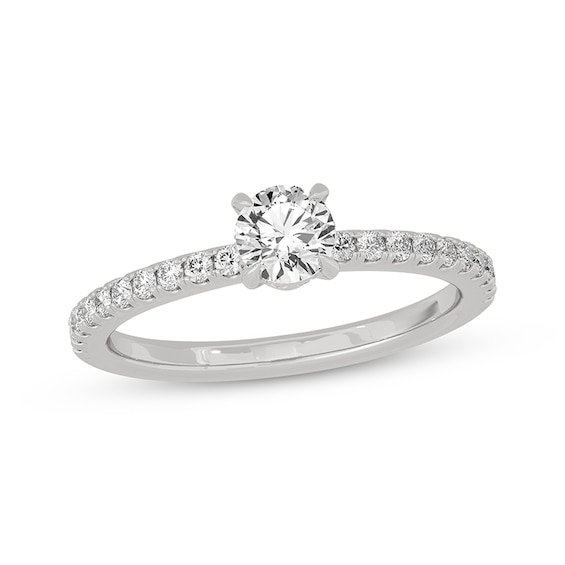 Now + Forever Round-Cut Diamond Gallery-Set Engagement Ring 3/4 ct tw 14K White Gold