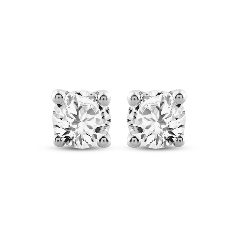 Main Image 2 of Round-Cut Diamond Solitaire Stud Earrings 1/5 ct tw 10K White Gold (I/I3)