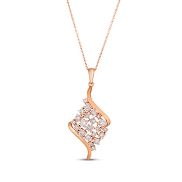 Le Vian Diamond Swirl Necklace 1-1/5 ct tw 14K Strawberry Gold 20"