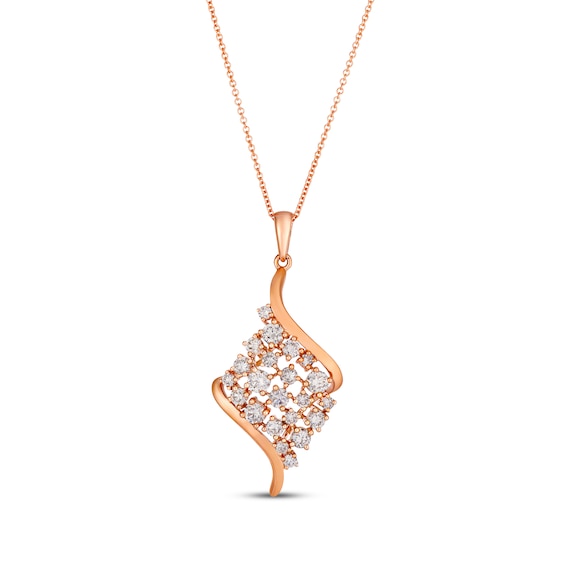 Le Vian Diamond Swirl Necklace 1-1/5 ct tw 14K Strawberry Gold 20"