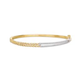 Le Vian Diamond Chain Link Bangle Bracelet 1/5 ct 14K Honey Gold