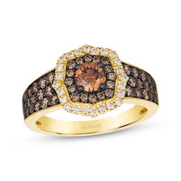 Le Vian Diamond Arabesque Halo Ring 1-1/3 ct tw 14K Honey Gold