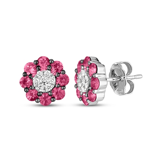 Le Vian Diamond & Ruby Stud Earrings 1/10 ct tw Diamonds 14K Vanilla Gold
