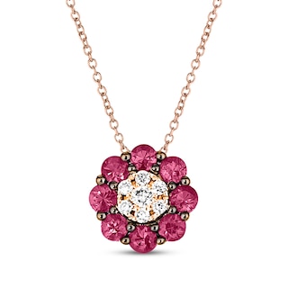 Le Vian Ruby Necklace 1/15 ct tw Diamonds 14K Strawberry Gold 18"