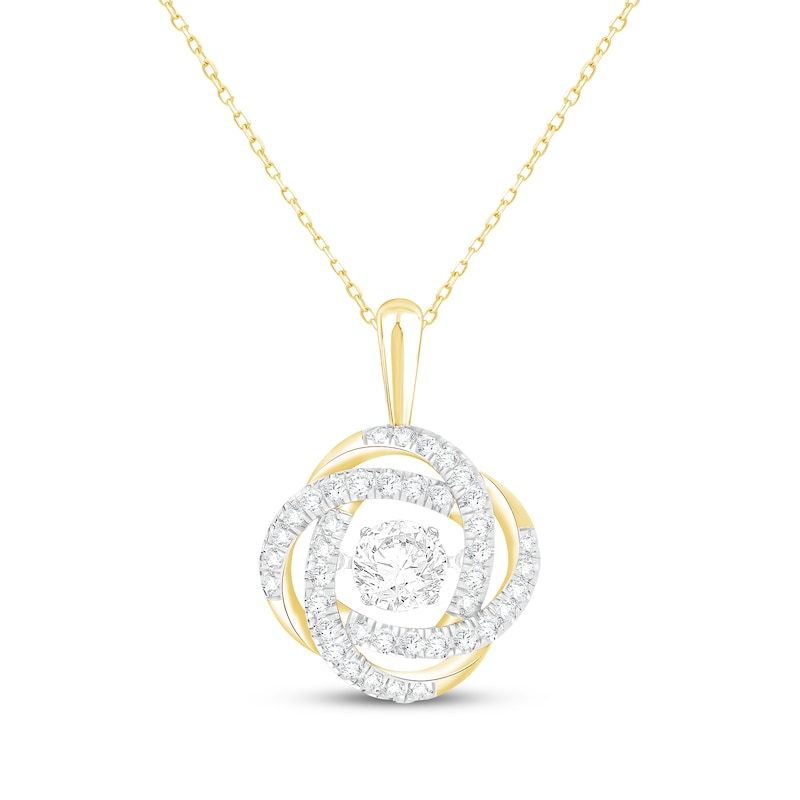 Main Image 1 of Unstoppable Love Lab-Grown Diamond Knot Necklace 2 ct tw 10K Yellow Gold 18"