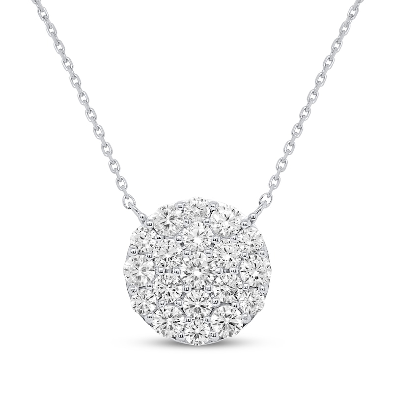 Main Image 1 of KAY Lab-Grown Diamonds Multi-Stone Necklace 2 ct tw Sterling Silver 18"