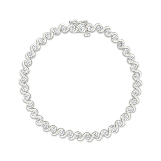 KAY Lab-Grown Diamonds Swirl Tennis Bracelet 2 ct tw Sterling Silver 7"