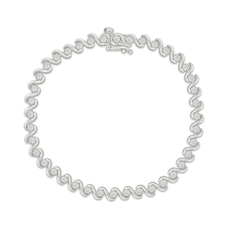 KAY Lab-Grown Diamonds Swirl Tennis Bracelet 1 ct tw Sterling Silver 7"