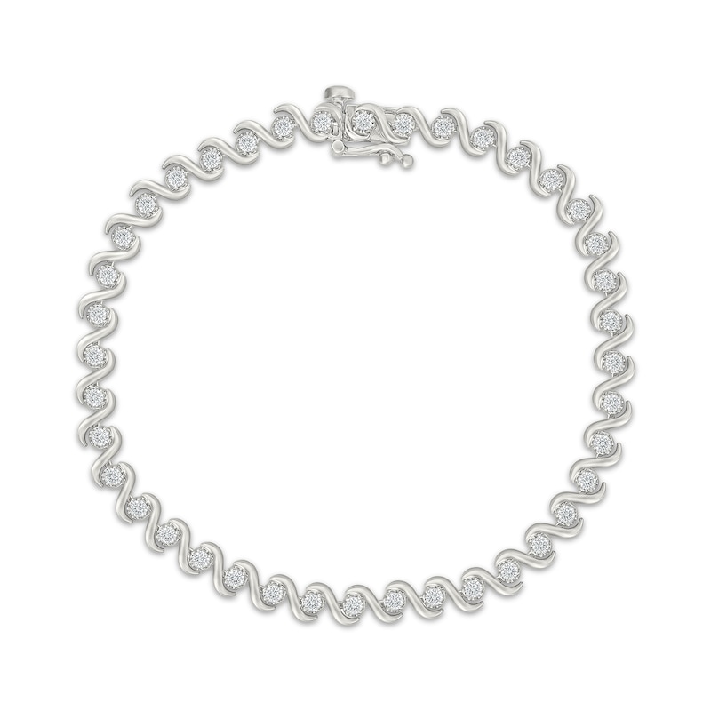 Main Image 1 of KAY Lab-Grown Diamonds Swirl Tennis Bracelet 1 ct tw Sterling Silver 7"