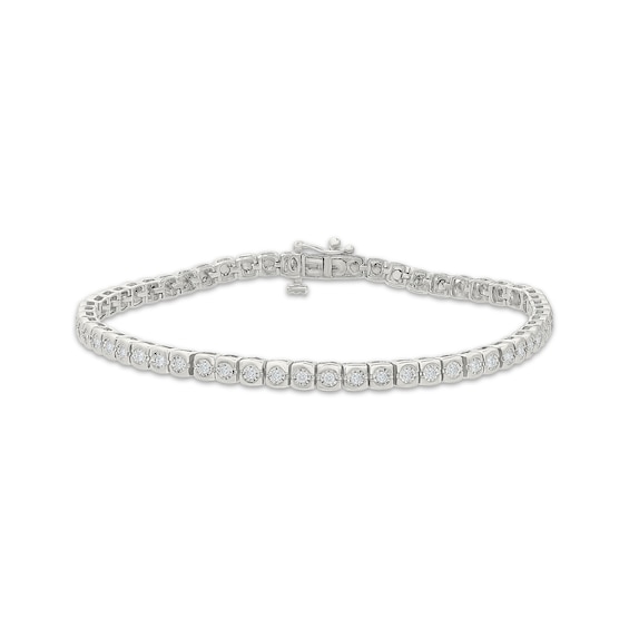 KAY Lab-Grown Diamonds Square Link Tennis Bracelet 1/3 ct tw Sterling Silver 7.25"