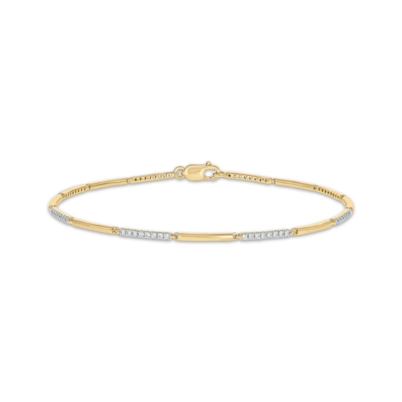 Diamond Bar Link Bracelet 3/8 ct tw 10K Yellow Gold 7"