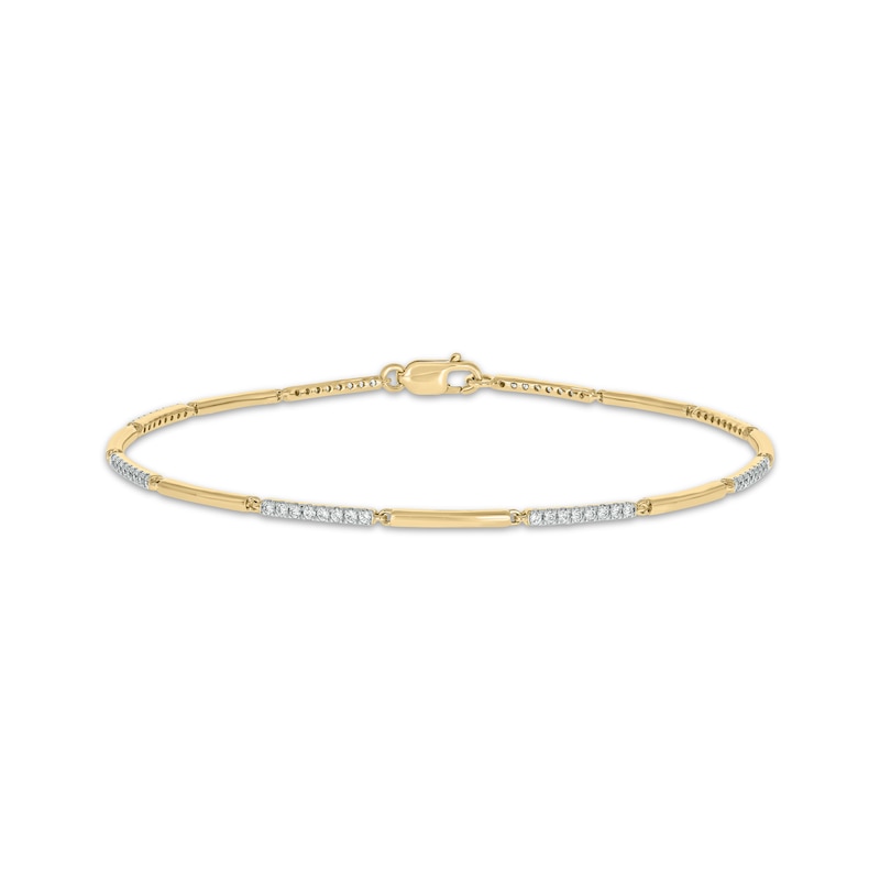 Main Image 1 of Diamond Bar Link Bracelet 3/8 ct tw 10K Yellow Gold 7"