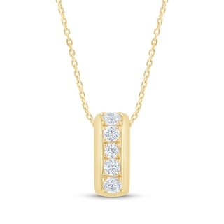 Diamond Rondelle Necklace 1/6 ct tw 10K Yellow Gold 18"