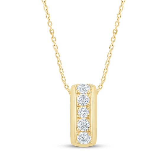 Diamond Rondelle Necklace 1/6 ct tw 10K Yellow Gold 18"