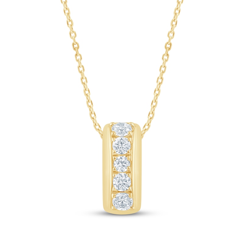 Main Image 1 of Diamond Rondelle Necklace 1/6 ct tw 10K Yellow Gold 18"