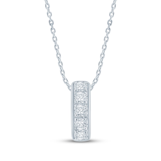 Diamond Rondelle Necklace 1/6 ct tw 10K White Gold 18"