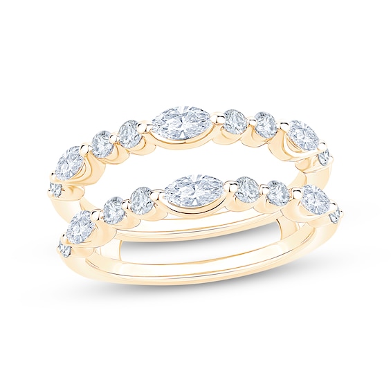 Now + Forever Lab-Grown Diamonds Marquise & Round-Cut Enhancer Ring 1 ct tw 14K Yellow Gold