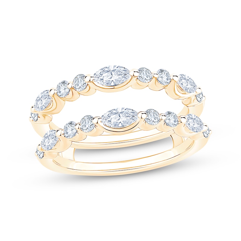 Main Image 1 of Now + Forever Lab-Grown Diamonds Marquise & Round-Cut Enhancer Ring 1 ct tw 14K Yellow Gold