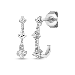 Milestones Diamond J-Hoop Earrings 1/3 ct tw 10K White Gold
