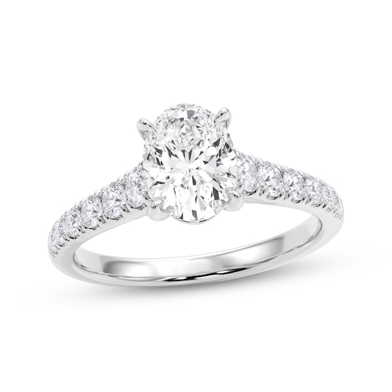 Now + Forever Certified Oval-Cut Diamond Engagement Ring 1-1/2 ct tw 14K White Gold