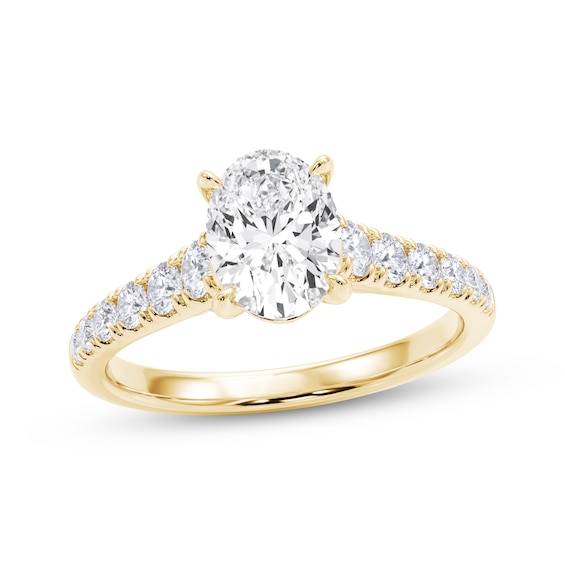 Now + Forever Certified Oval-Cut Diamond Engagement Ring 1-1/2 ct tw 14K Yellow Gold