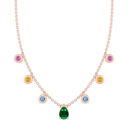 Birthstone Family & Mother's Station Necklace (3-7 Stones)