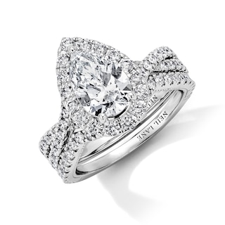 Neil Lane Artistry Pear-Shaped Lab-Grown Diamond Halo Bridal Set 2-1/2 ct tw 14K White Gold