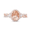 Thumbnail Image 2 of Oval-Cut Morganite & Diamond Halo Engagement Ring 1/3 ct tw 14K Rose Gold