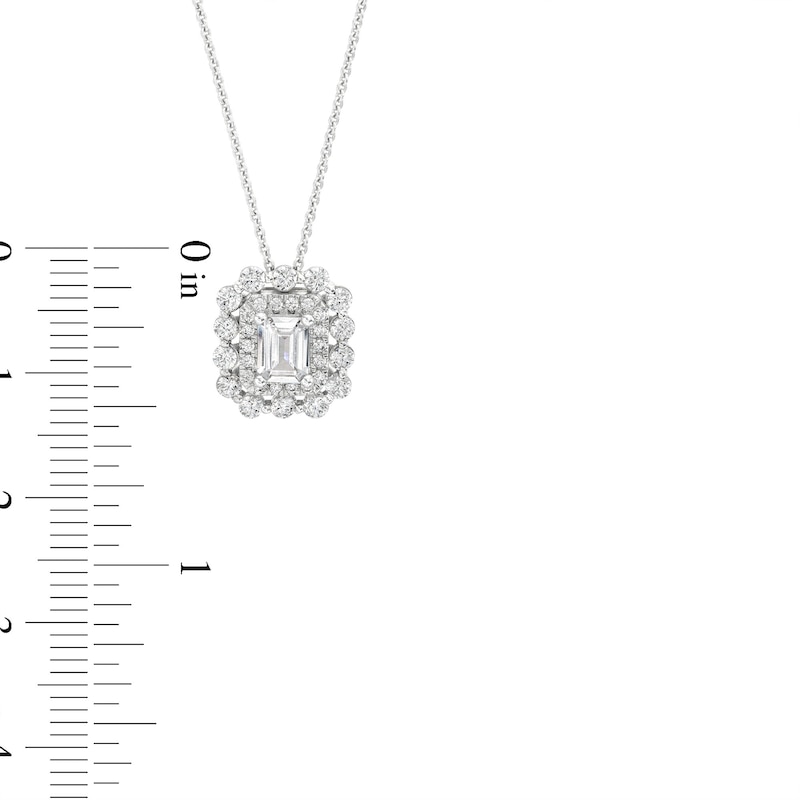 Lab-Created Diamonds by KAY Double Frame Necklace 1 ct tw 14K White Gold 18”