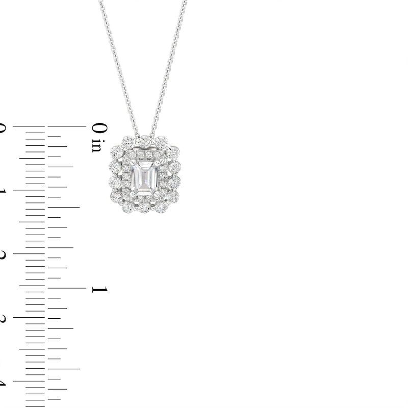 Main Image 3 of KAY Lab-Grown Diamonds Double Frame Necklace 1 ct tw 14K White Gold 18”