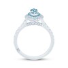 Monique Lhuillier Bliss Marquise-Cut Aquamarine, Swiss Blue Topaz & Diamond Engagement Ring 5/8 ct tw 14K White Gold