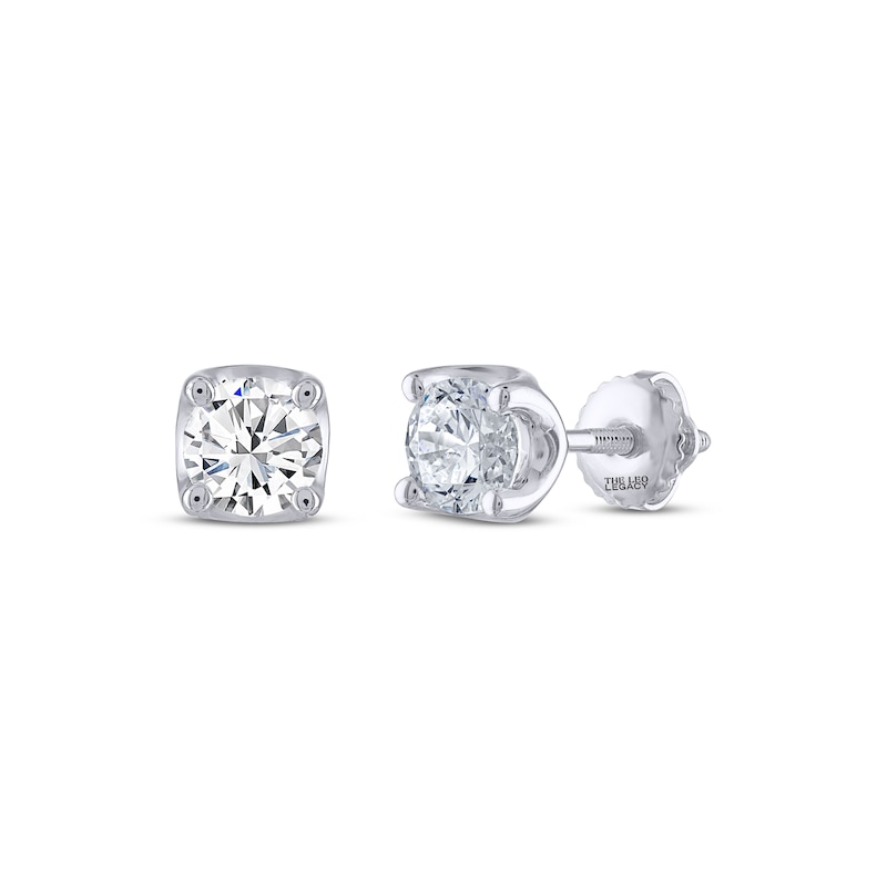 THE LEO Legacy Lab-Created Diamond Round-Cut Solitaire Stud Earrings 1 ct tw 14K White Gold (F/VS2)