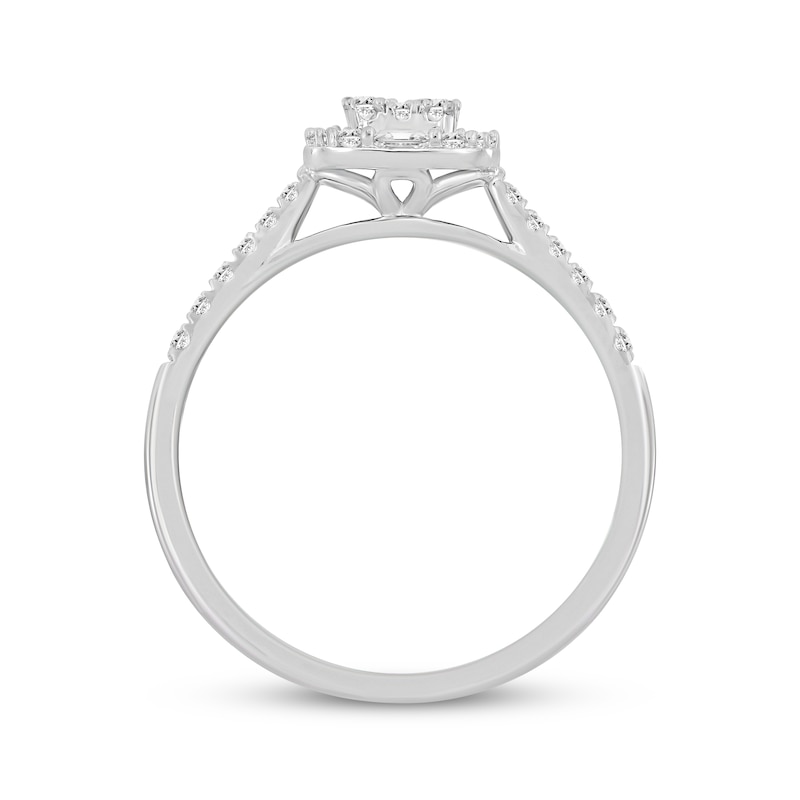 Main Image 3 of Baguette & Round-Cut Diamond Promise Ring 1/3 ct tw 10K White Gold