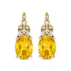 Thumbnail Image 2 of Oval-Cut Citrine & Diamond Dangle Earrings 1/10 ct tw 10K Yellow Gold