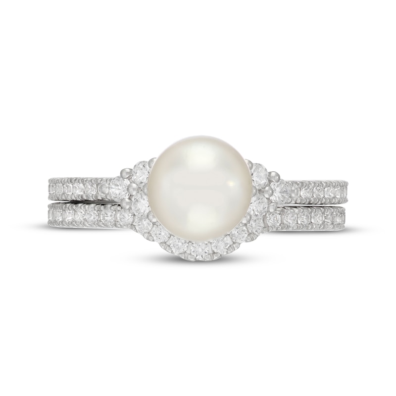 Main Image 3 of Neil Lane Akoya Cultured Pearl & Diamond Bridal Set 1/2 ct tw 14K White Gold