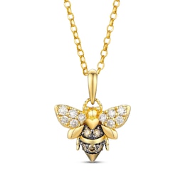 Le Vian Garden Party Diamond Bee Necklace 1/4 ct tw 14K Honey Gold 19"