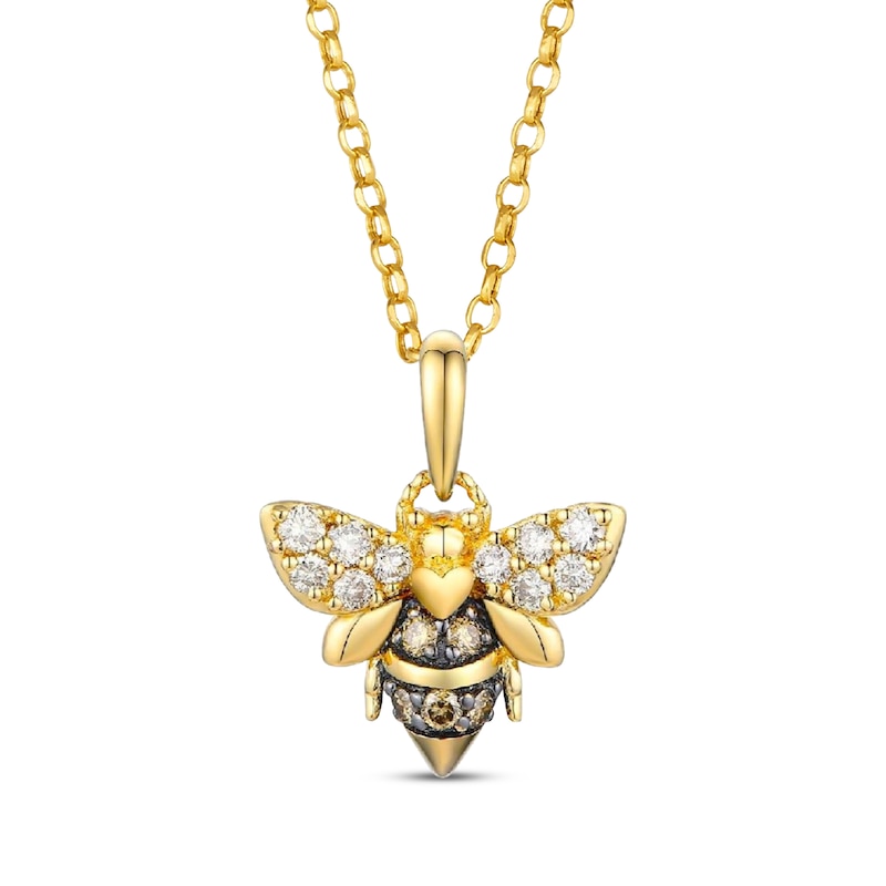Main Image 1 of Le Vian Garden Party Diamond Bee Necklace 1/4 ct tw 14K Honey Gold 19&quot;