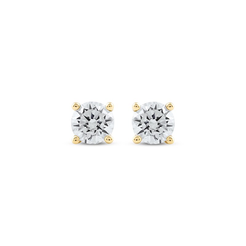 Main Image 2 of KAY Lab-Grown Diamonds Round-cut Solitaire Stud Earrings 3/4 ct tw 14K Yellow Gold (F/SI2)