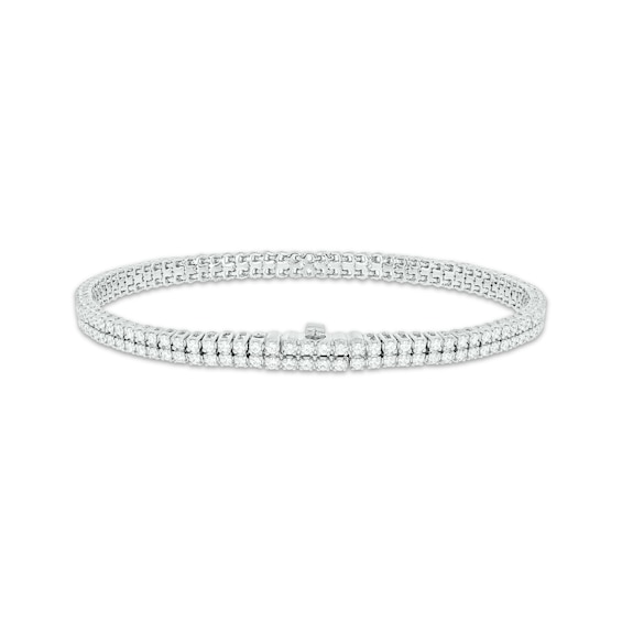 Diamond Double-Row Endless Bracelet with Magnetic Clasp 2 ct tw 10K White Gold 7"