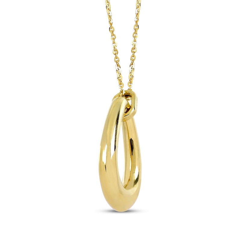Main Image 2 of Puff Open Teardrop Necklace 14K Yellow Gold 18&quot;