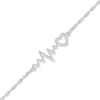 Thumbnail Image 2 of Diamond Accent Heartbeat & Heart Anklet Sterling Silver 10&quot;