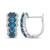 Thumbnail Image 3 of Le Vian Waterfall Oval-Cut Blue Topaz Hoop Earrings 3/8 ct tw Diamonds 14K Vanilla Gold