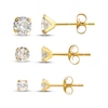 Thumbnail Image 1 of Cubic Zirconia Solitaire Stud Earrings Three-Pair Set 14K Yellow Gold
