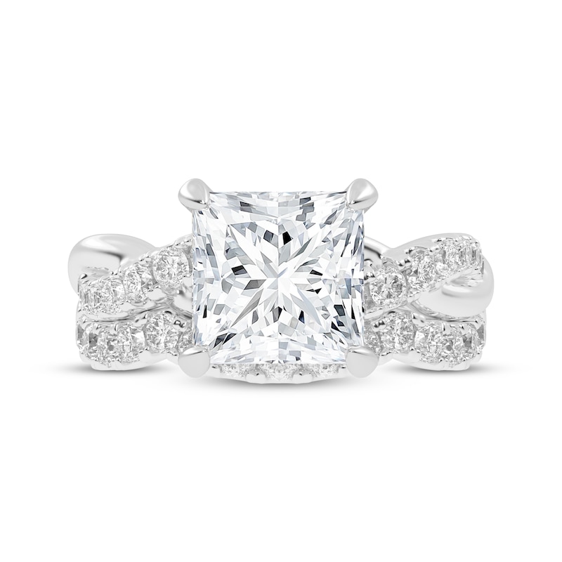 Main Image 3 of Lab-Grown Diamonds Princess-Cut Bridal Set 4 ct tw 14K White Gold