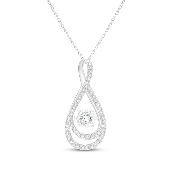 Unstoppable Love Diamond Twist Frame Necklace 1/2 ct tw 10K White Gold 18"