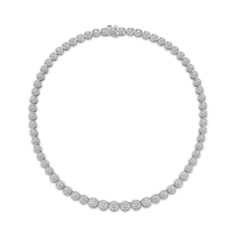 Main Image 2 of Multi-Diamond Tennis Necklace 1/2 ct tw Sterling Silver 17"